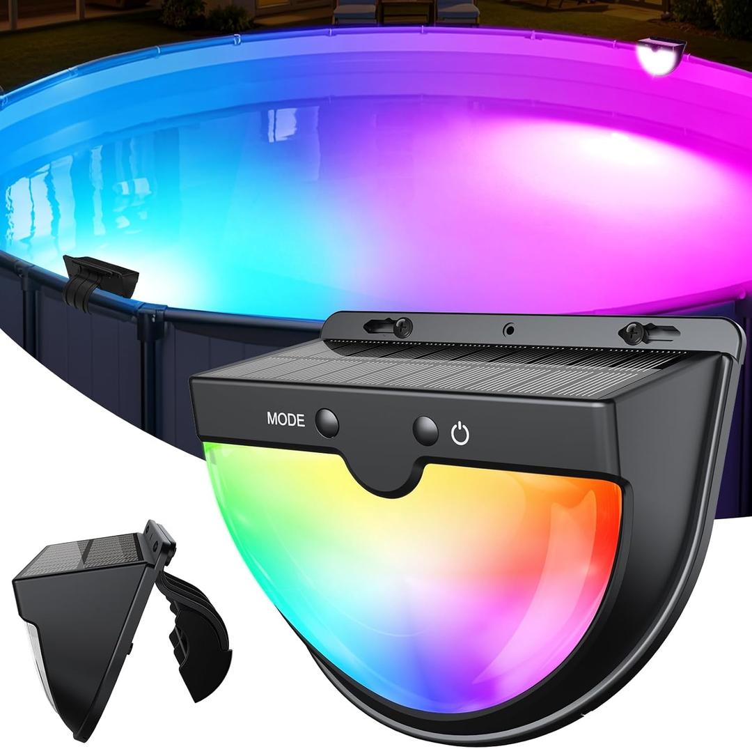 Solar Pool Lights, Solar Above Ground Pool Light, Frame Swimming Lights for Pools Accessories Waterproof,2025 Color Changing Pools Light -1PC
