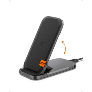 Spigen for Wireless Charger Stand & Pad, [Designed for Samsung] Super Fast Compatible with Samsung Galaxy S25 Ultra S25 Plus S24 Plus Ultra S23 Z Fold Flip 7 6 5 and More [No Adapter]