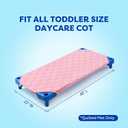 Comfyanno Quilted Daycare Cot Nap Mat Only, for Boys, Girls, Soft & Breathable, Gentle on Skin, Extra Support & Comfort for Toddler Cozy Nap Time Sleep, Fits 23" x 40" Toddler Preschool Cot - Pink