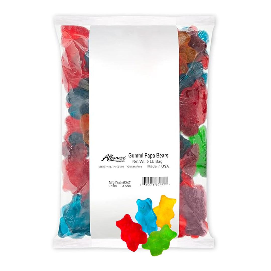 Albanese World's Best 4 Flavor Gummi Papa Bears, 5lbs of Candy, Expiry: 12/07/26