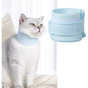 Cat Neck Brace Cover - Breathable Elizabethan Collar for Post-Surgery Recovery Anti-Lick Wound Adjustable Protective Cervical Cone for Small Dogs and Cats (Neck Girth 7.9-11.0" Depth2.4