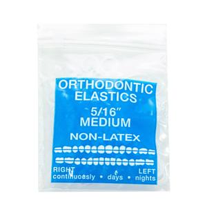 JMU Orthodontic Elastics 5/16 Inch Medium 4.5oz 100 pack Intraoral Elastic Bands Latex Free Dental Rubber Bands Made in USA