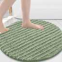 Arotive Round Bathroom Rugs 24x24, Extra Soft Thick Absorbent Shaggy Chenille Bath Rugs, Non-Slip Machine Wash Dry, Bath Mats for Bathroom Floor, Tub and Shower, Home Decor Accessories, Sage Green