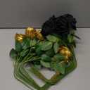 36 Pcs Black and Gold Flowers Centerpieces Silk Black and Gold Roses Bouquet Bridal Artificial Roses Bulk Fake Rose Long Stem Realistic Flowers for Wedding Bouquet Arrangement Centerpiece Party Decor
