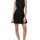 Women's Summer Dresses Tank Sleeveless Tunic Crew Neck Ruffle Hem Bodycon Mini Dress A-line Dress Casual Sundress Black, XS