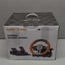PXN V3II PC Racing Wheel, USB Car Race Sim Game PC Steering Wheel with Pedals for Windows PC/PS3/PS4/Nintendo Switch/Xbox One/Xbox Series X/S (Orange)