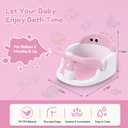 Baby Bath Seat for Babies 6 Months & Up Sitting Up with Suction Cups, Pink | 360° Stable Toddler Bath Chair with One-Touch Button | Baby Bath Tub Seat, Open Design, Detachable, Non-Slip, Easy to Clean