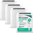 4 Replacement Particle and Carbon Filters Compatible with Blueair Parts # Blue Pure 211+ & Models Blue Pure 211 Plus Air Purifier Foldable (4 Pack) - By Crucial Air