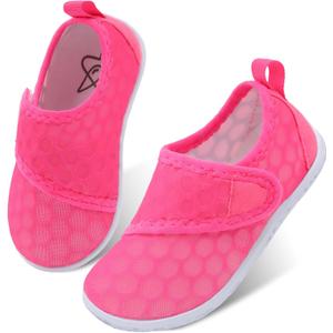 LeIsfIt Toddler Water Shoes Boys Girls Barefoot Aqua Socks Kids Breathable Quick-Dry Swim Shoes for Beach Pool Surf, Rose, 7 Toddler