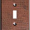 Monarch Abode Single Toggle Light Switch Cover Plate  1-Gang Pure Copper Outlet Covers, Hand Hammered Decorative Outlet Cover Wall Plates, Light Switch Plate Covers for Electric Outlets, Pack of 1