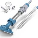 KOKIDO 5-in-1 Rechargeable Spa Vacuum Essential Kit - Multi-Angle Head, Section Pole, 3 Hand Tools: Skimmer, Scrubber, and Brush. Cold/Hot Water Safe, Ideal for Inflatable Spa Hot Tub Xtrovac100