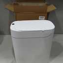 funest Bathroom Trash Can with Lid, Automatic Motion Sensor Trash Can, 3.5 Gallon Garbage Can, Type-C Rechargeable, Bag-Holding Design, One-Pull Auto Packing, Quiet-Close Hinge for Bedroom, Office