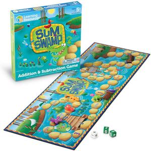 Learning Resources Sum Swamp Game Addition & Subtraction Board Game - Educational Homeschool, Elementary Math Classroom Must Haves, Kindergarten, Gifts for Kids, Numbers for Boys and Girls