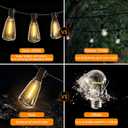 LED Outdoor String Lights 400ft Shatterproof Patio Lights with 212 Waterproof ST38 Vintage Bulbs(12 Spare), Dimmable Outside Hanging String Lights for Backyard Porch Balcony Party, Warm White