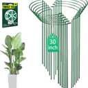 12 Pack 30 inch Plant Support Stakes, Heavy-Duty Half Round Peony Support, Garden Plant Stakes Cage for Outdoor Plants, Peony, Tomato, Hydrangea, (15In Support +15In Stainless Extension Tubes) (30INCH-12PACK)