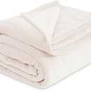 Fleece Blankets Standard Size Cream - Bed Blanket Soft Lightweight Plush Fuzzy Cozy Luxury Microfiber