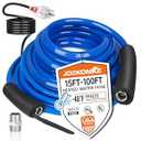 JDZKOMKE 25FT(15FT25FT) Heated RV Water Hose  Freeze Protection Down to 45Â°F, HeavyDuty PVC & Brass Fittings, 1/2" ID LeadFree Hose for Camping/Poultry Farms