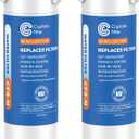 Crystala Filters Water Filter Compatible with XWFE (Built-in CHIP), Replacement for GE XWFE, XWF Refrigerator Water Filter Pack of 2
