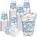 Hushee 50 Pcs Ocean Themed Plastic Beach Cups 12 oz Reusable Sea Turtle Cups Summer Sea Birthday Decorations Ocean Themed Party Favors for Animal Birthday Tea Beach Party Supplies