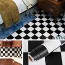 Livelynine 15.8x197 Waterproof Checkered Contact Paper Peel and Stick Black White Checkered Wallpaper Linoleum Flooring Roll PVC Peel and Stick Flooring for Bathroom Kitchen Floor Self Adhesive Vinyl