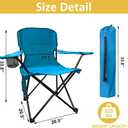 Camping Chair 2 Pack Portable Folding Chair with Cup Holder and Cooler Bag, 285lbs Capacity, Upgraded Foldable Chair for Outdoor, Beach, Fishing, Backpacking, Sky Blue