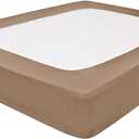 Taupe Box Spring Cover Twin XL Size - 100% Cotton Blend Elastic Wrap Around 4 Sides Fits Twin XL Size Beds, Soft, Washable - Bed Skirt Alternative Bed Frame Cover Taupe