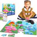 Blue's Clues Floor Puzzle for Kids, Toddlers - Bundle with 36 Piece Puzzle, Stickers, More | Blue's Clues Toys and Games Set