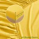 MCO Cooling Queen Sheets Set, Rayon Derived from Bamboo Sheets, Luxury & Silky Bedding Set with 16" Deep Pocket (Queen, Yellow)