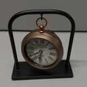 NIKKY HOME Small Retro Desk Clock, Silent Non-Ticking Classic Battery Operated Decorative Table Mantel Shelf Clock for Living Room