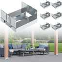 Galvanized Post Base for Concrete, Adjustable Aluminum-zinc Plated Steel Deck Post Anchor Base,Post Base Holder with 1" Standoff for Deck Gazebo Pergola Porch (10, 6x6)