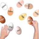 2 x Sight Word Games 500 Natural Egg Sight Word Flash Cards Kindergarten Game - Egg Fry Word Flash Cards Reading Games - Preschool Games, Kindergarten Learning Games - Egg Flashcards in Carton