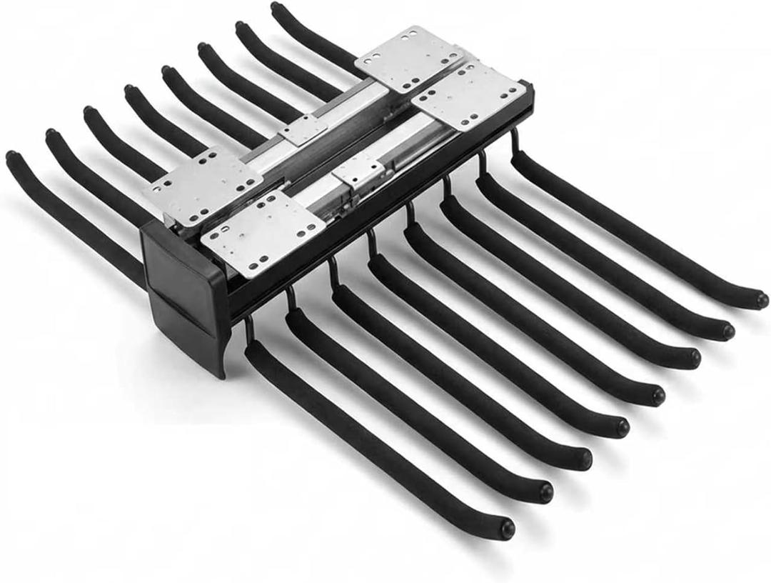 XJLXJH Pull Out Pants Rack16 Arms Steel Slid Pant Rack Pull Out Trousers Rack Pants Hanger Bar Clothes Organizers Load 35lbs Sizes L 13.77in, h 4.33 in w 24.8in