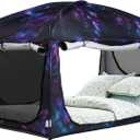 Bed Tent,Portable Privacy Sleeping Bed Canopy,Blackout 90% Drapes for Kids and Adult,Indoor Space Tent with Breathable Large Mesh Windows