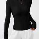 PRETTYGARDEN Crew Neck Long Sleeve Cute Going Out Tops for Women 2026 Casual Basic Slim Fit Womens Pullover Shirts (Black, S)