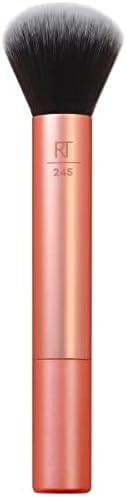 Real Techniques Everything Face Makeup Brush, Flawless Finish, Streak Free Makeup Application, For Foundation, & Powder Makeup Application, Fluffy Face Brush, Cruelty Free, 1 Count Orange