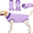 Queenmore Recovery Suit for Dogs Cats After Surgery, Dog Surgical Recovery Suit, Professional Pet Surgical Siut, Prevent Licking Dog Body Suits, Surgical Clothes for Abdominal Wounds, Purple,2XL (XX-Large)