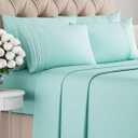 Queen 6 Piece Sheet Set - Comfy, Breathable & Cooling - Hotel Luxury Bedding for Women, Men, Kids, Teens & Children - 1 Flat & 1 Fitted Sheet & 4 Pillowcases w/ Deep Pockets - Wrinkle Free - Spa Blue