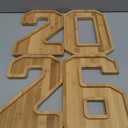 4PCS Wooden Graduation Decorations Number Charcuterie Board Box-(with 14 Balloons) 2026 Charcuterie Numbers Fillable Food Graduation Party Supplies
