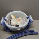 Collapsible Baby Bathtub  Large Baby Bath Tub with Thermometer & Cushion | Travel Portable Newborn Infant Bathtub | Foldable Toddler Bathtub for Baby 0 to 36 Months (Blue)