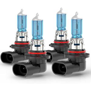 Upgraded Halogen Headlight Bulbs For Toyota Corolla 2001-2003 2004 2005 2006 2007 2008 2009 2010 2011 2012 2013 2014 2015, 9005 9006 High Low Beam Headlamp Lights, 6000K White, 300% Brightness, 4-Pack