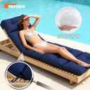 Outdoor Lounge Chair Cushions, Chaise Lounge Chair Cushions Replacement for Patio Furniture with Ties Waterproof Fabric Pool Chasie Cushion 74.4 x 22 x 4.7 Inches