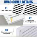 Colingmill 1 Pcs Decorative Return Air Vent Cover 35.5 x 8.5 x 3/4 Inch (34x6 Duct Opening) White MDF Modern Farmhouse Wall Vent Grille High Airflow Cold Air Return HVAC Cover for Wall Baseboard
