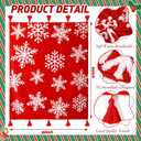 Christmas Snowflakes Throw Blanket Gift Winter Snowflakes Red Fleece Soft Warm Christmas Throw Blanket with Tassels 50x60 Inch for Xmas Holiday Bed Sofa Home Couch Decoration
