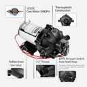 WASSERMANN 12V DC Washdown Pump Kit, 7.5GPM 80PSI, 5-Chamber Self-Priming Diaphragm Pump with Pressure Switch, Coiled Hose, Spray Nozzle for Boat Marine Yacht Freshwater Garden RV