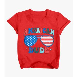 FRYAID 4th of July Shirt Toddler Baby Boys Girls American Flag Patriotic Tshirt Little Kids Cotton Tee Clothes (160)