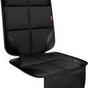 XHYANG Car Seat Protector 1 Pack Car Seat Cushion Mat Thickest Padding,Waterproof 600D Fabric Car Seat Covers for Non-Slip Backing Mesh Pockets for Baby and Pet (Black, 1 Pc)