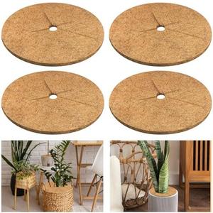 Legigo 3pcs Coconut Fiber Mulch Ring Tree Plant Protector Mat, 14 Inch Natural Coco Coir Tree Protection Ring Plant Pot Soil Cover, Tree Rings Disc Plant Cover for Indoor Outdoor Plants,Landscaping