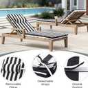 Outdoor Chaise Lounge Cushion, Black&White Stripes, 80x26x3 in, 1 Count-80 in L X 26 in W X 3 in T