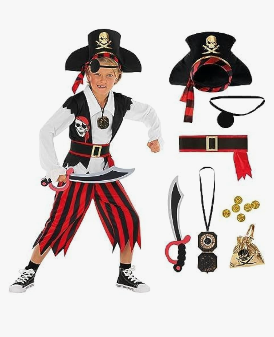 Morph Pirate Costume For Kids - Boys Pirate Outfit - Fun Dress Up Costume For Halloween, Parties, Role Play ,Size S