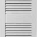 Ekena Millwork Lifetime Vinyl LL1S12X04300WH Standard Cathedral Top Center Mullion, Open Louver Vinyl Shutters, w/Installation Shutter-Lok's & Matching Screws (Per Pair), 12"W x 43"H, White